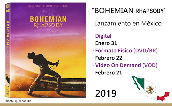 "BOHEMIAN RHAPSODY" 31 ENERO DIGITAL / 22 FEBRERO DVD/Blu-ray