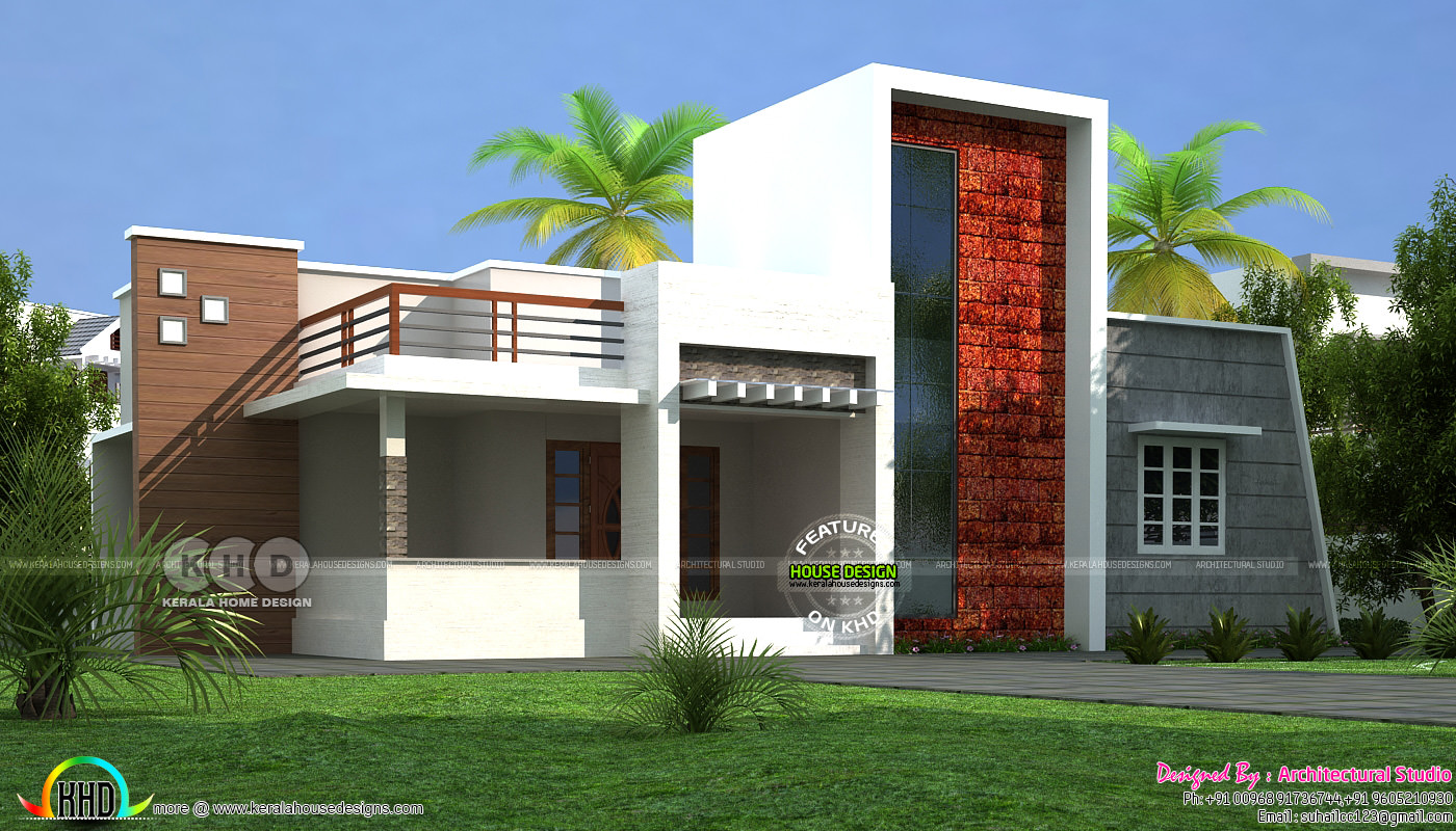 3 Bedroom Contemporary Single Floor House Kerala Home Design