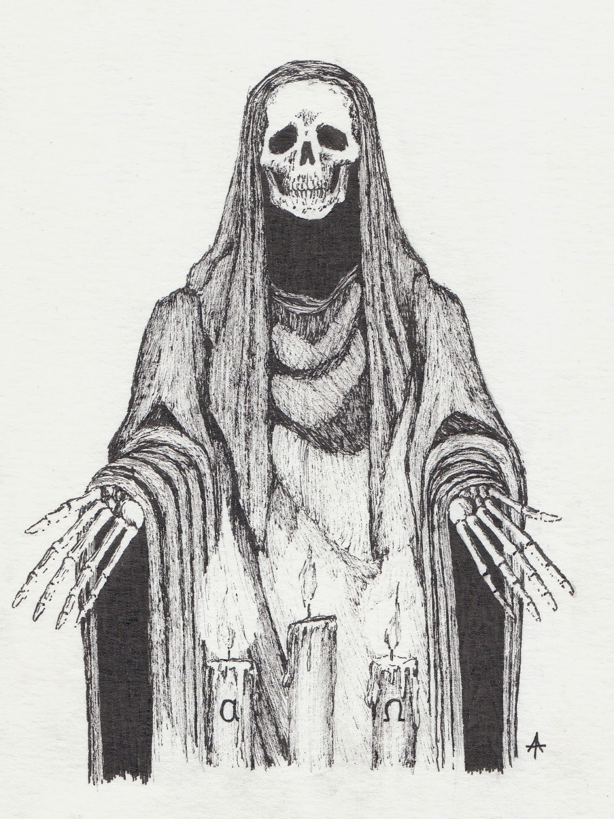 Dibujos a lapiz de la santa muerte - Imagui