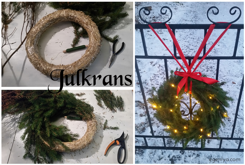 Egen Lya JulSpecial Julkrans Pyssel DIY Granris Dörrkrans