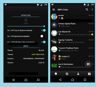 BBM MOD Black versi Terbaru 3.0.0.18 for Android BBM MOD Black versi Terbaru 3.0.0.18 for Android