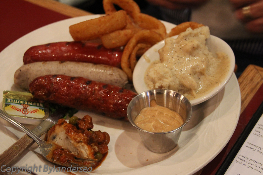 ByLanderSea Food Tales Fredericksburg, Texas Bratwurst and Beer