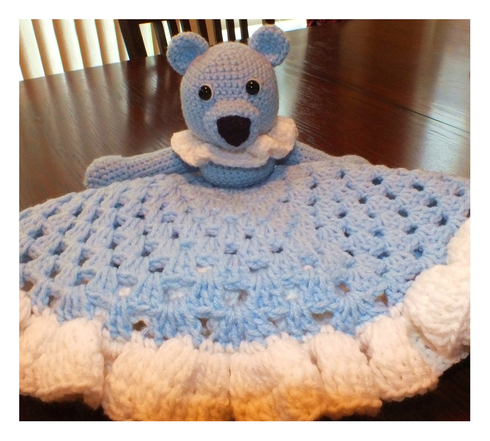 crochet teddy bear security blanket