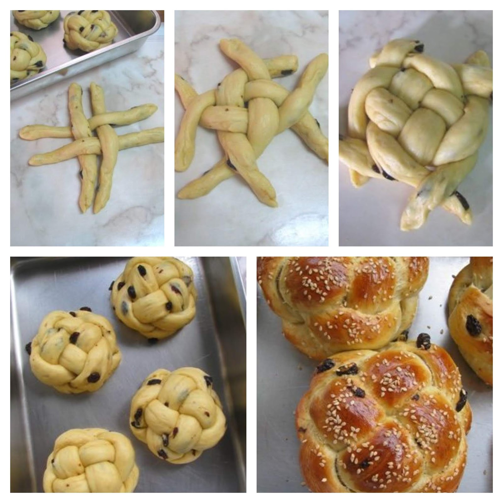 Mini challah bread-Τσουρεκάκια με σταφίδες | Aspas_recipes