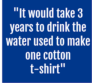 Beyond Retro banner Text reads : It would take three years to drink the amount of water it takes to make one cotton t-shirt