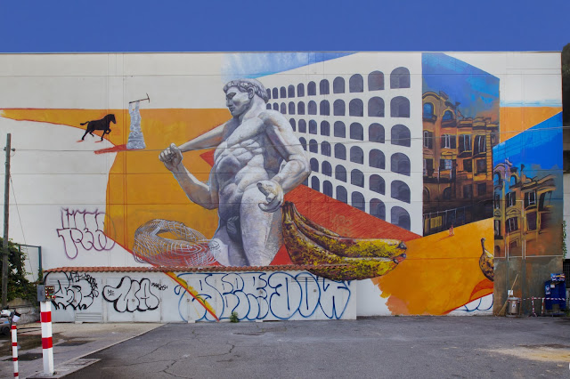 New Street Art Mural By American Urban Artist On The Streets Of Rome, Italy 1