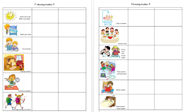 Kids Daily Routine Chart Template