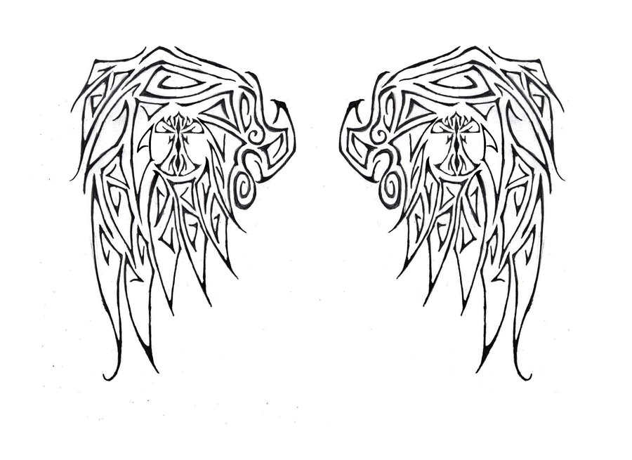 Best Size Wallpapers: Angel Tattoos - Simple Angel Wings.