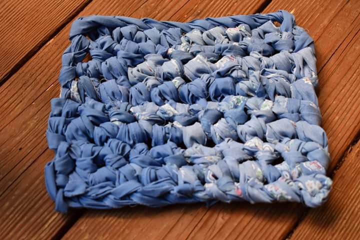 Square Crochet Rag Rug 18 inch x 18inch