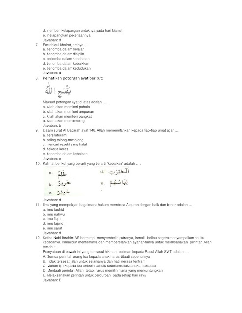 Contoh Soal Tes CPNS SKB PAI (Pendidikan Agama Islam)
