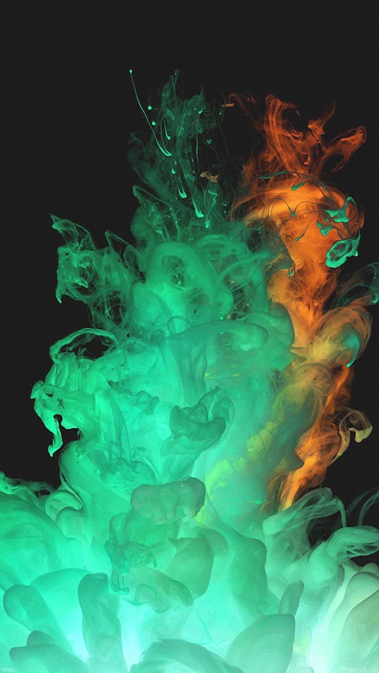 Orange Green Smoke Art Photography  Android Best Wallpaper