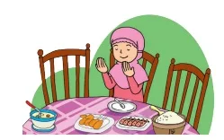 Sebelum dan sesudah makan Siti selalu berdoa www.simplenews.me