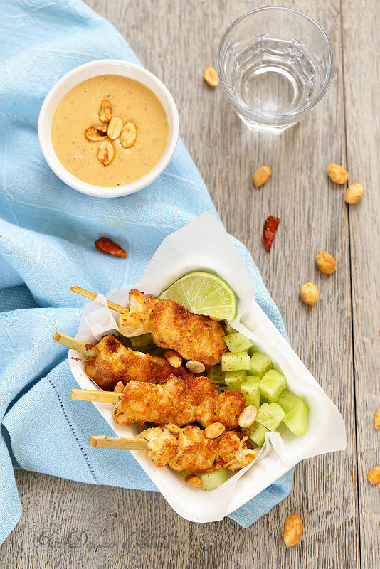 Brochettes de poulet sauce satay