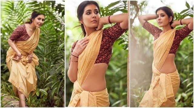 Raashi Khanna's Village Belle Look In These Saree Will Leave Stunned.