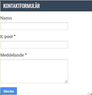 Kontaktformulär Kontaktformuläret hittar du ned till höger på varje sida.