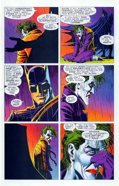 Batman : The Killing Joke, par Alan Moore (scénario), Brian Bolland (dessin), John Higgins (couleurs), 1988.