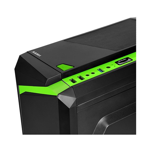 Vỏ case máy tính chuyên Game SAMA E-Sport F2 Black - Green