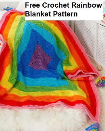 Free Crochet Rainbow Blanket Pattern