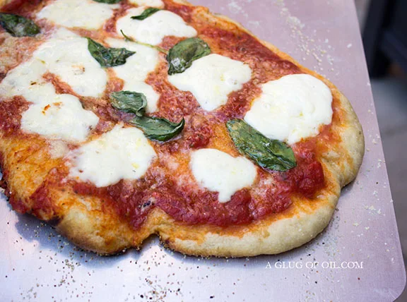 Margherita Pizza cooked in a Wood-fired Pizza Oven
