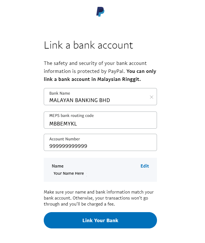 Withdraw cash from PayPal to Malaysia Banks or Credit card. Malaysia
