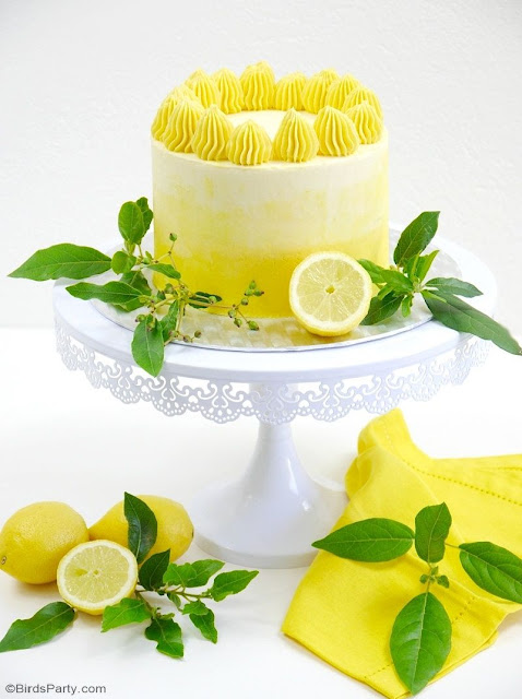 Lemon Ombre Layer Cake with Lemon Curd Recipe