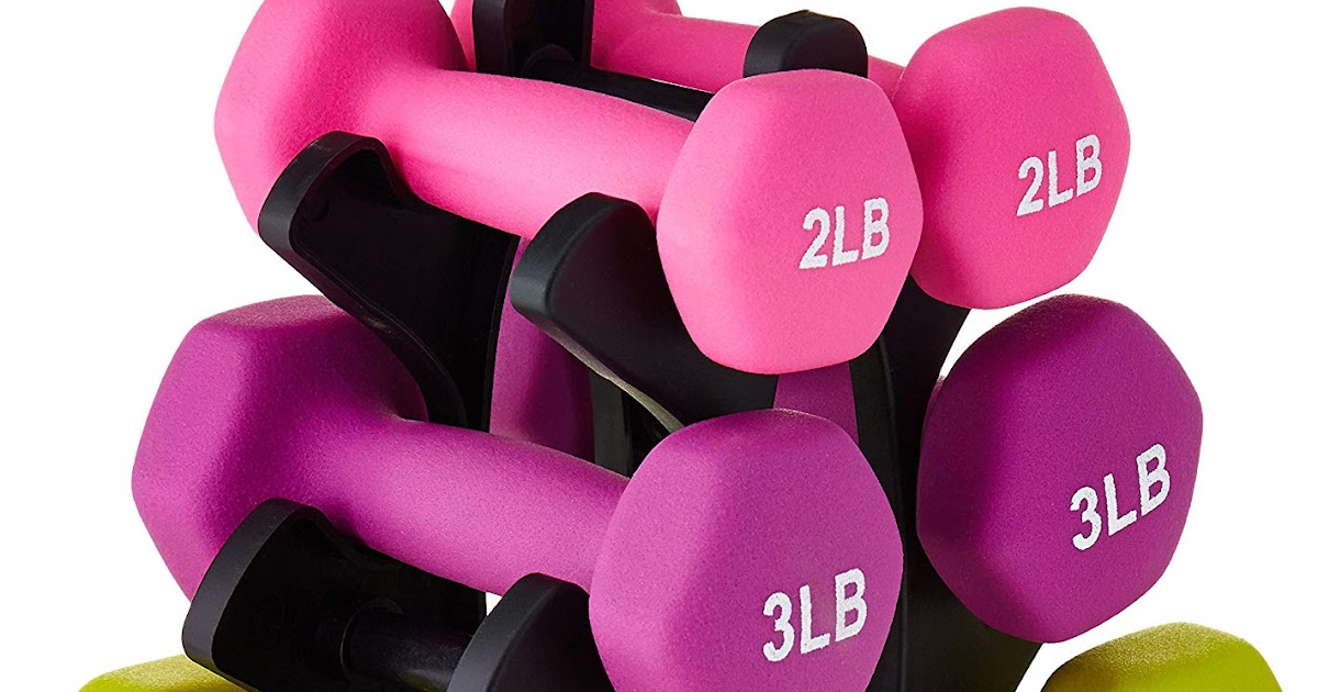 AmazonBasics Neoprene Dumbbell Pairs and Sets with Stands