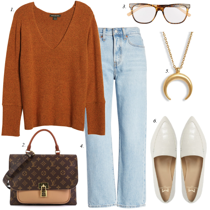 Daily Style Finds: Fall Outfit: Something Navy Sweater + Louis Vuitton Bag