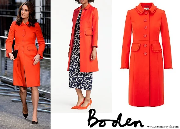 Kate Middleton wearing Boden Lena Frill Coat