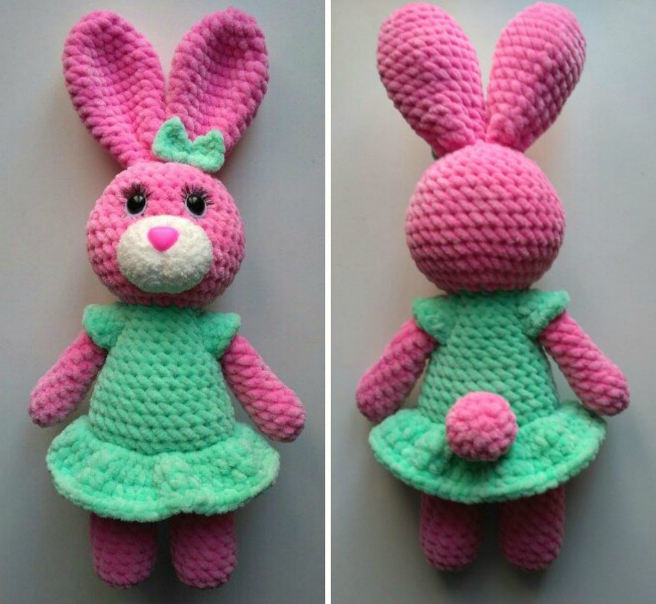 Зайка амигуруми крючком