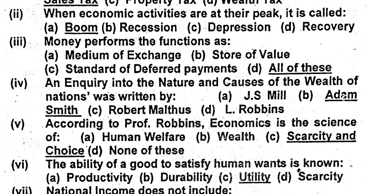 Education Is The Key To Success Past Paper For Class XI / HSC / FSC