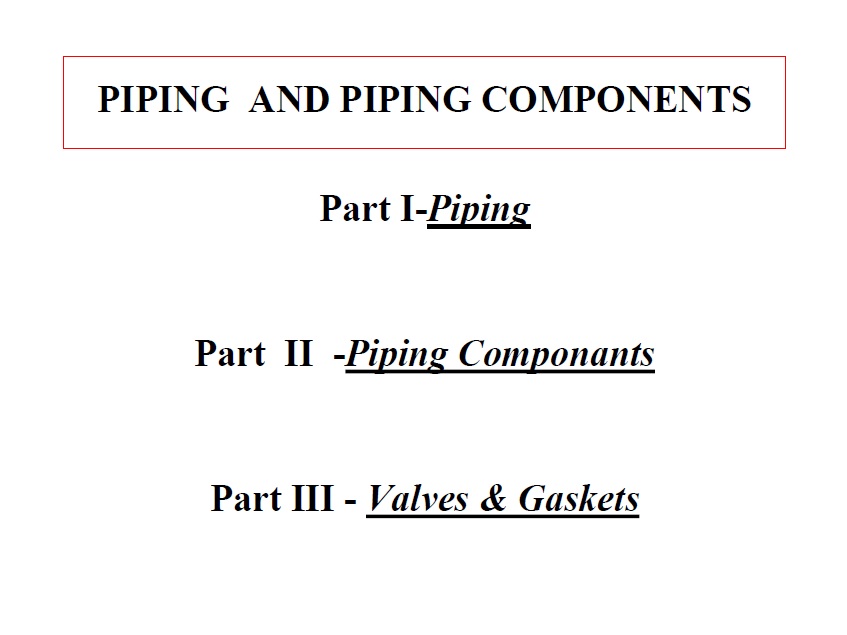 PIPING AND PIPING COMPONENTS