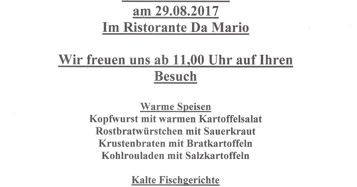 Heideort Steinhorst Niedersachsen: Vorankündigung - Jahrmarktsbufett im