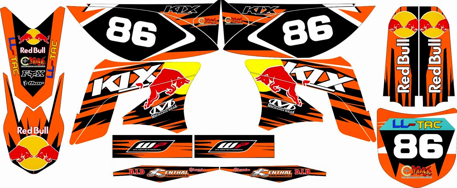 Ari Graphic Adv. Decal KLX Red Bull (KTM Edition)