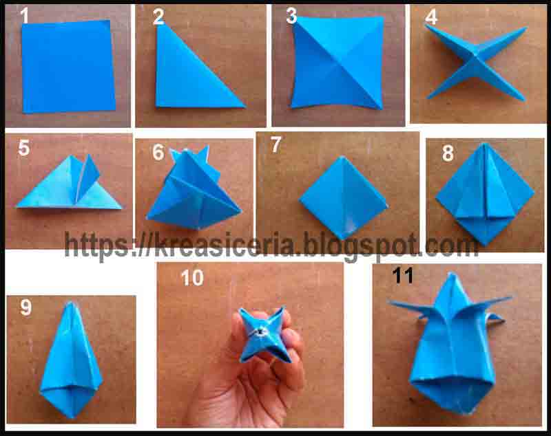 Cara Membuat Bunga  Mawar Kuncup Dari  Kertas  Origami  