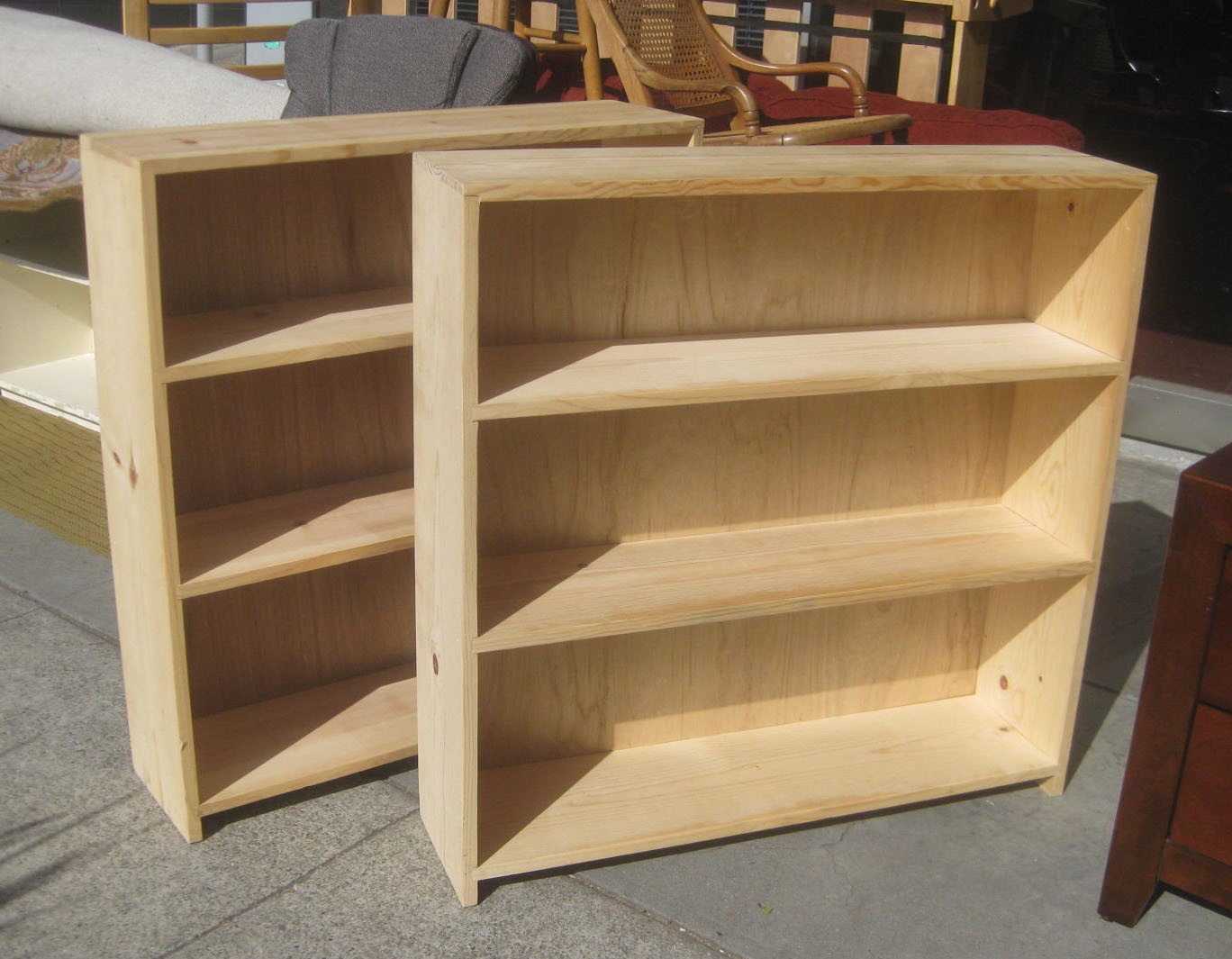 UHURU FURNITURE & COLLECTIBLES SOLD Unfinished Pine Bookshelves