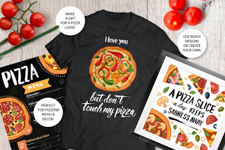 باقه البيتزا الكامله للتصميم Pizza Set Creator