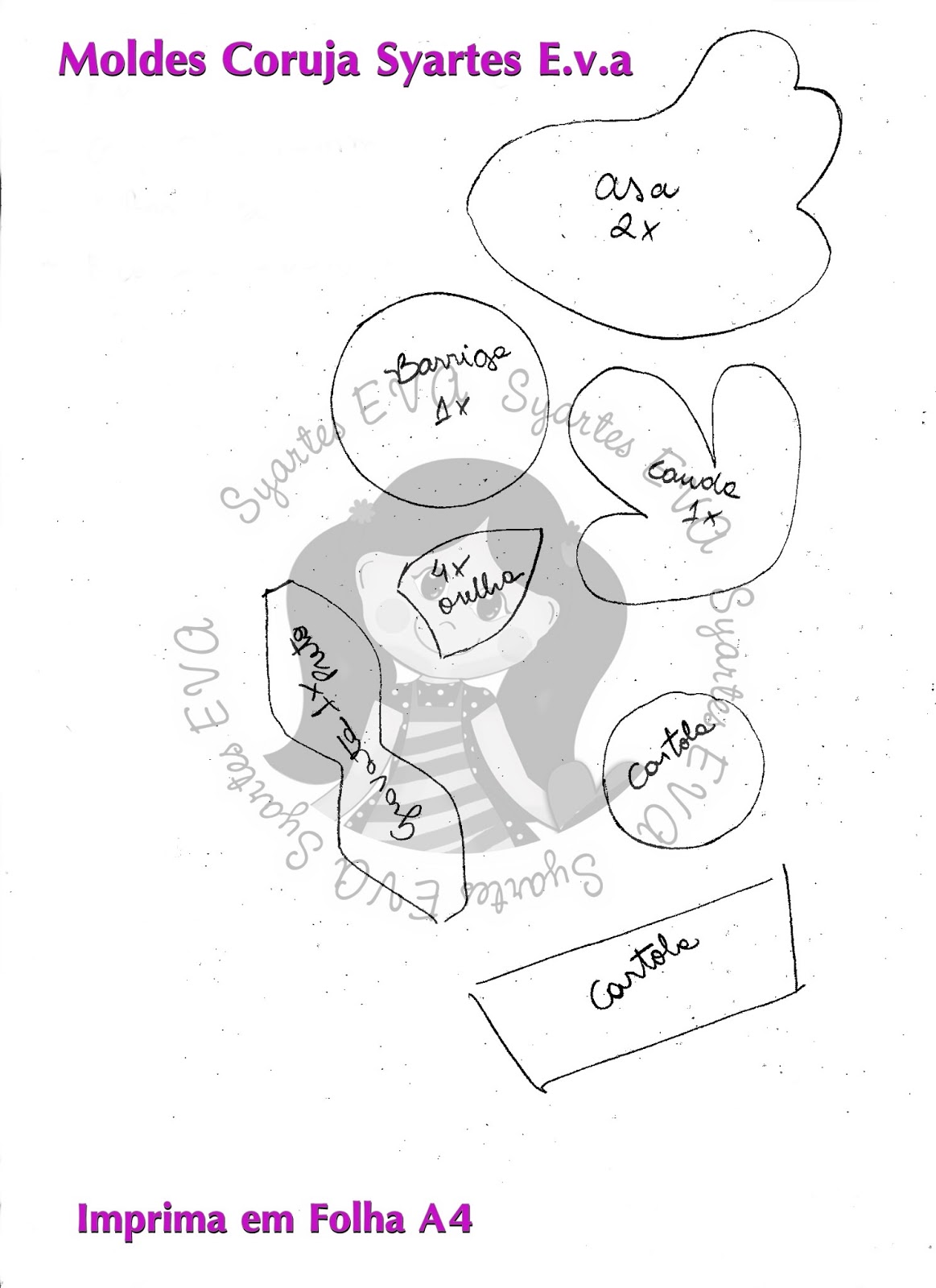 E V A Moldes E Ideias Corujinha De E V A 3d