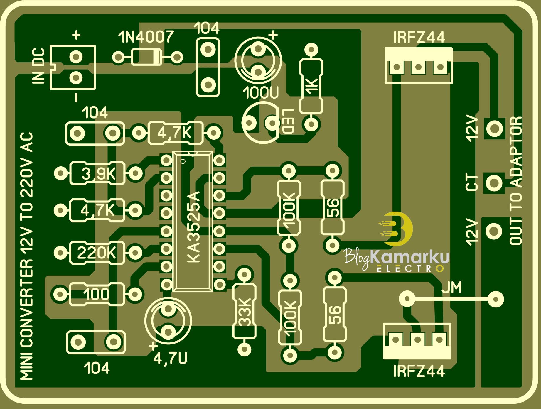 Membuat Rangkaian Inverter Dc 12 Volt Ke AC 220V PCB