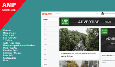 BLOGAMP Valid AMP Responsive Blogger Template