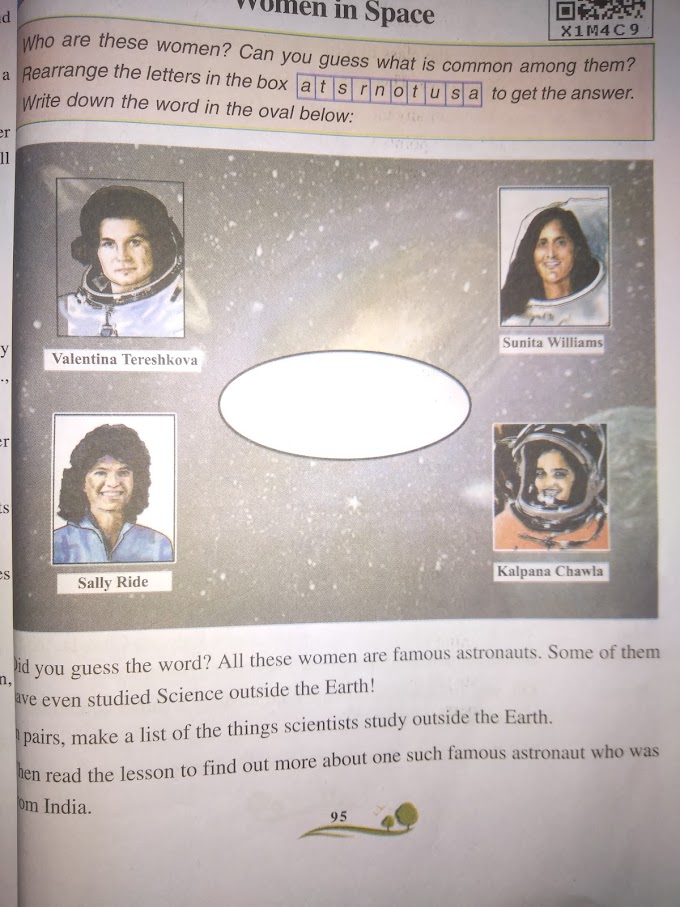Women in Space,SCERT Class: 7, Lesson: 8, Assam Class7 English, Questions And Answers: