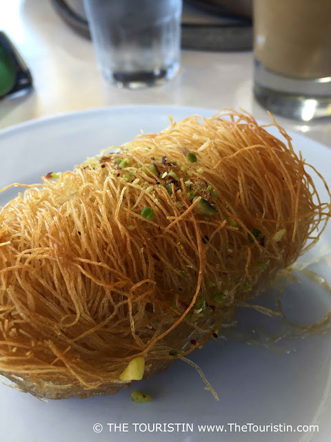 A travel guide to Lindos in Greece.The Touristin Kataifi dessert.
