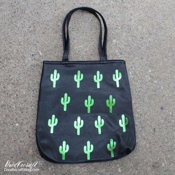 Decorate a designer faux leather bag with Cricut Iron-on vinyl and the EasyPress.