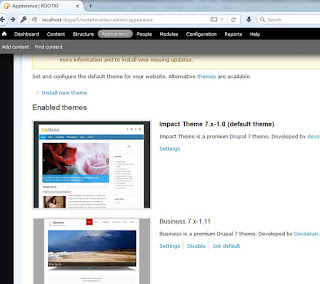 Template yang sudah terinstall