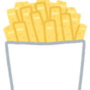 フライドポテトのイラスト（紙袋入り）