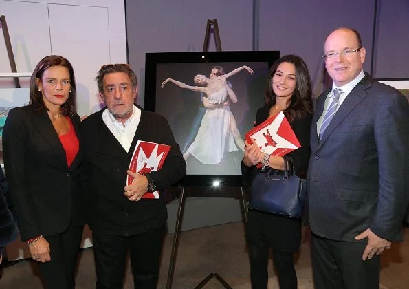 Princess Stephanie, Prince Albert, Camille Gottlieb and Louis Ducruet. Stephanie wore Chanel pantsuit and red top