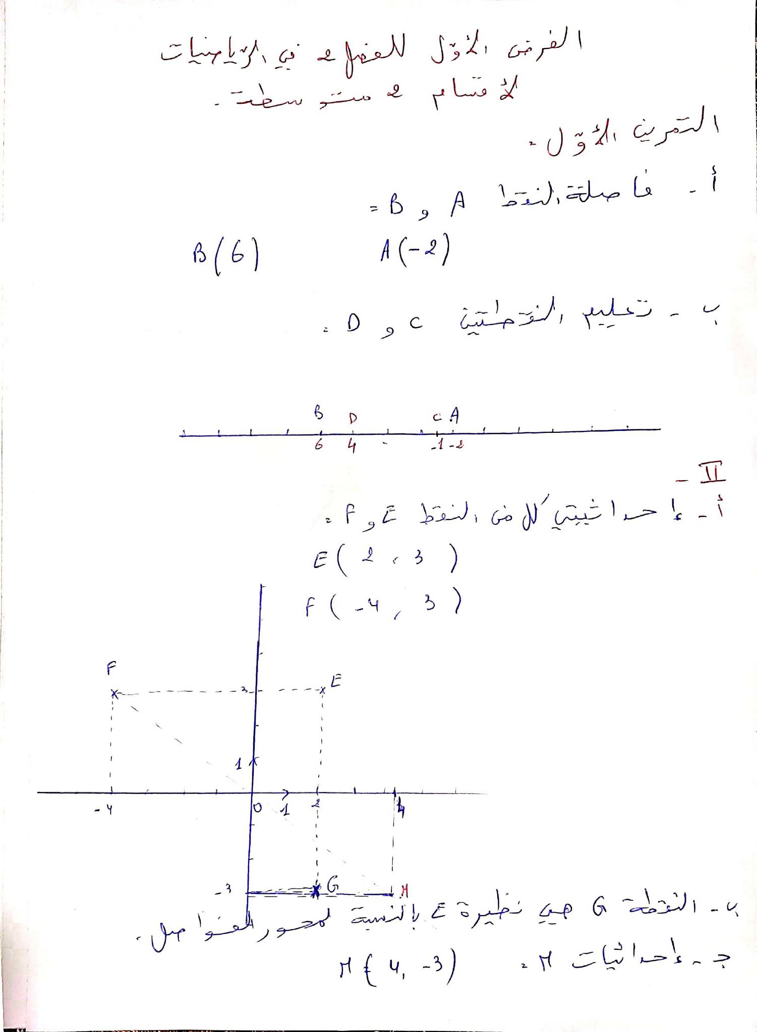 فرض الرياضيات الفصل الثاني للسنة الثانية متوسط - الجيل الثاني نموذج 3