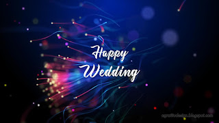 Happy Wedding Title With Emotional Romantic Background With Dotted Turbulence Wave Lines And Bokeh