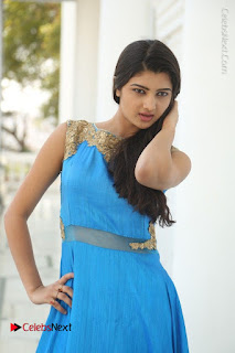 Telugu Actress Akshita (Pallavi Naidu) Latest Stills in Blue Long Dress at Inkenti Nuvve Cheppu Movie Promotions  0009