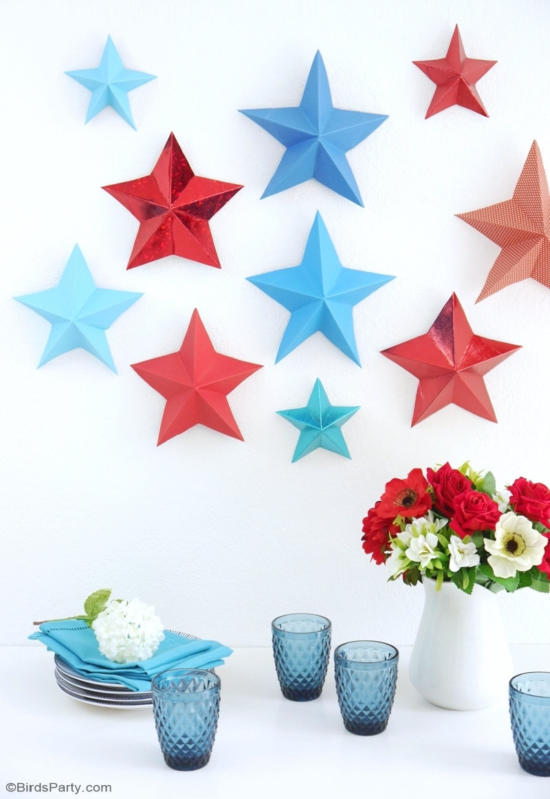 Diy Etoiles Origami 3d En Papier Fetes Party Printables