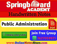 Public Administration Notes PDF by Springboard Academy